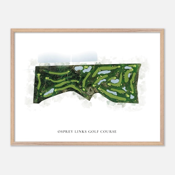 Osprey Links Golf Course Callander Canada Classic Watercolor Golf Map Poster