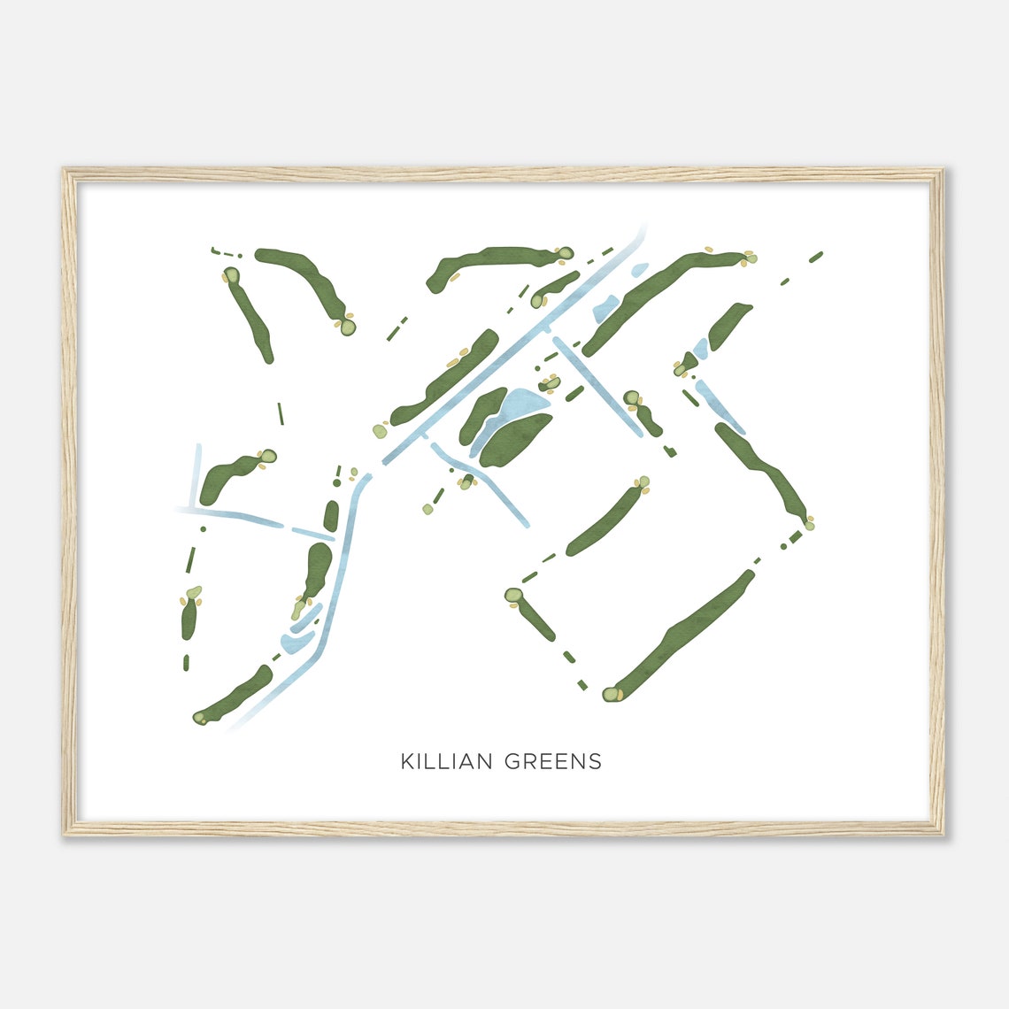 Killian Greens Florida Minimalist Modern Watercolor Golf Map Poster - Image 2