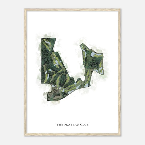 The Plateau Club Washington Classic Watercolor Map Golfer Gift Golf Wall Art Golf Poster Print Course Layout