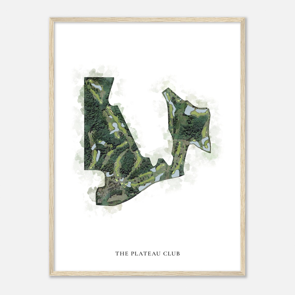 The Plateau Club Washington Classic Watercolor Aerial Map Poster