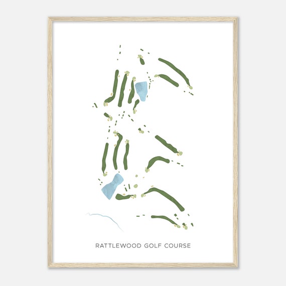 Rattlewood Golf Course Maryland Modern Watercolor Map Golfer Gift Golf Wall Art Golf Poster Print Course Layout
