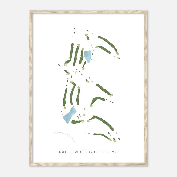 Rattlewood Golf Course Maryland Modern Watercolor Map Poster
