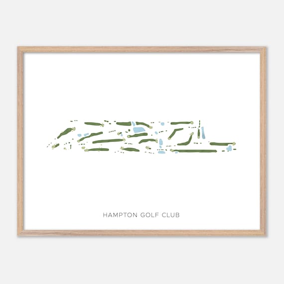 Hampton Golf Club Canada Modern Minimalist Course Map Poster