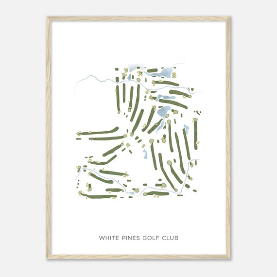 White Pines Golf Club Illinois Modern Watercolor Map Golfer Gift Golf Wall Art Golf Poster Print Course Layout