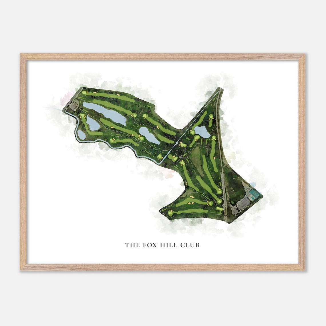 The Fox Hill Club Longmont Colorado Classic Watercolor Golf Map Poster