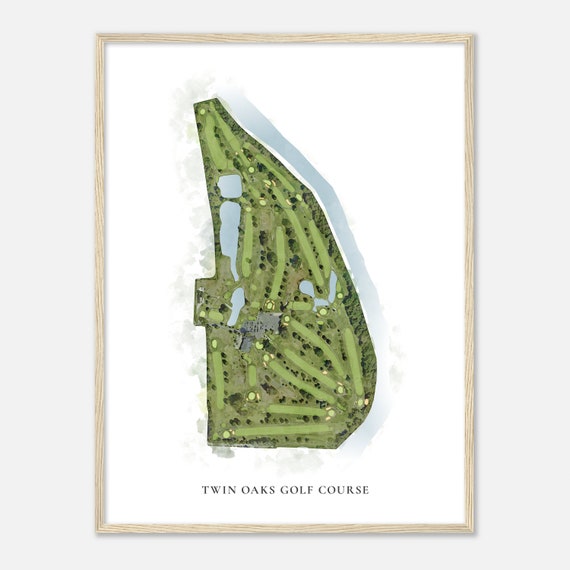Twin Oaks Golf Course Kentucky Classic Watercolor Map Golfer Gift Golf Wall Art Golf Poster Print Course Layout