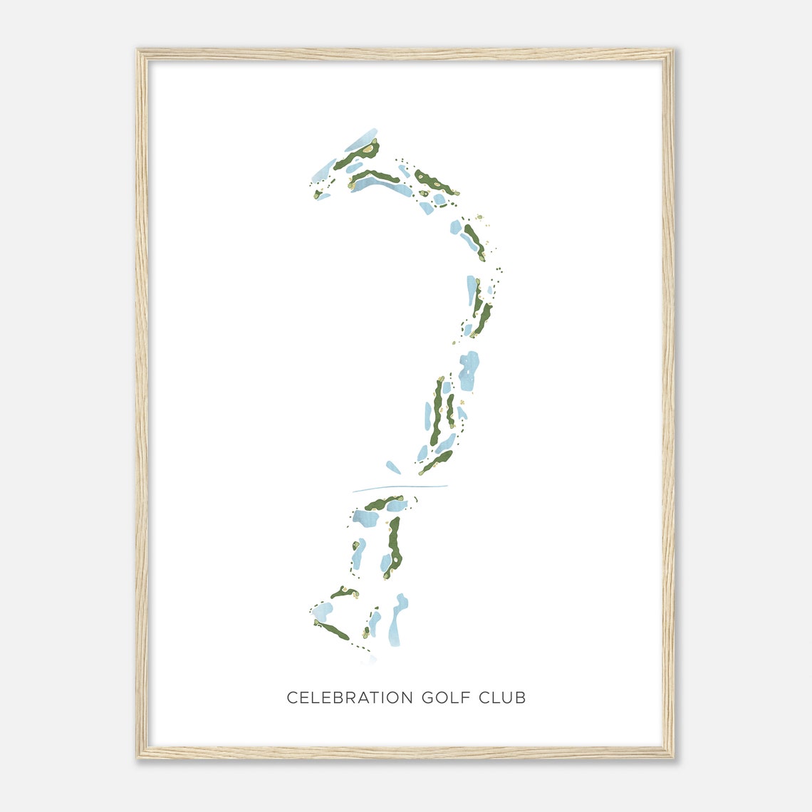 Celebration Golf Club Florida Modern Watercolor Map Art Poster - Image 2