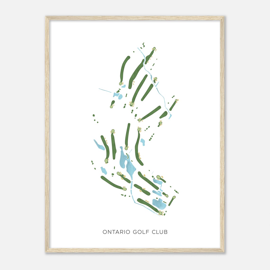 Ontario Golf Club Modern Watercolor Golf Course Map Art Poster