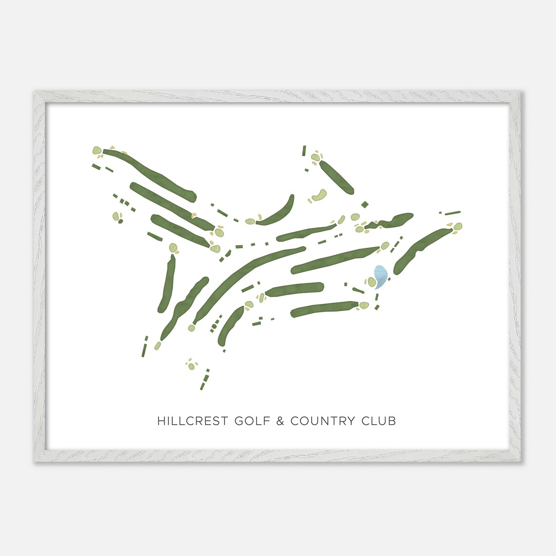 Hillcrest Golf Country Club Modern Minimalist Watercolor Map Poster - Image 4