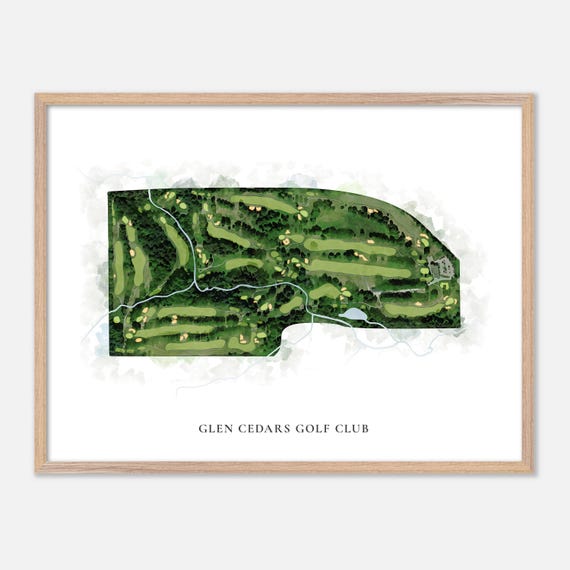 Glen Cedars Golf Club In Canada Classic Watercolor Map Golfer Gift Golf Wall Art Golf Poster Print Course Layout