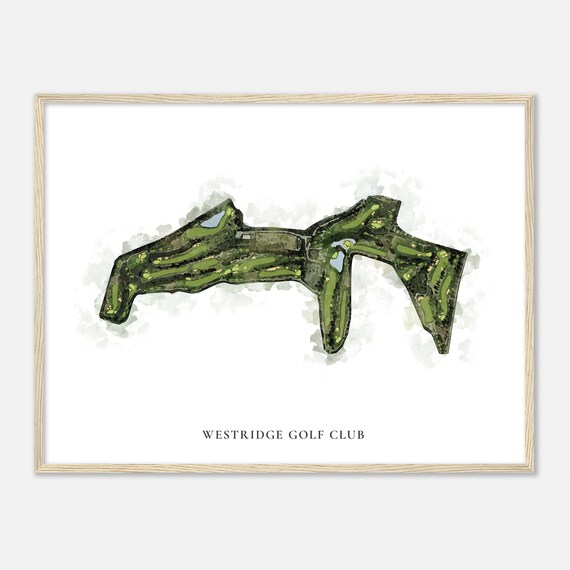 Westridge Golf Club California Classic Watercolor Map Golfer Gift Golf Wall Art Golf Poster Print Course Layout