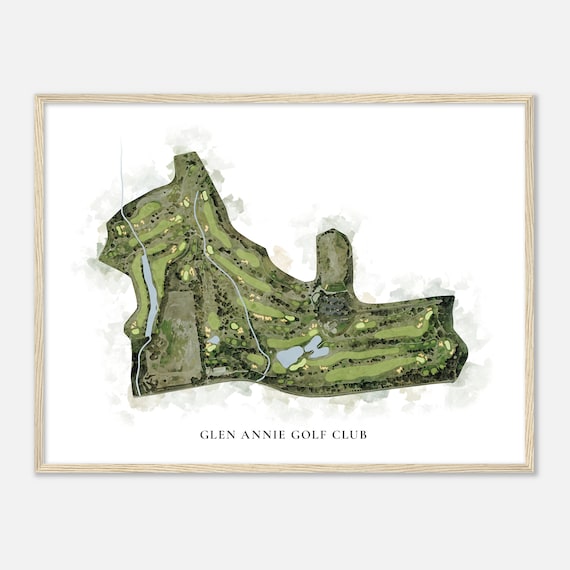 Glen Annie Golf Club California Classic Watercolor Map Golfer Gift Golf Wall Art Golf Poster Print Course Layout