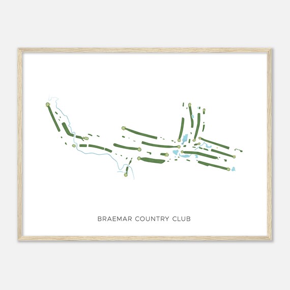 Braemar Country Club New York Modern Watercolor Map Golfer Gift Golf Wall Art Golf Poster Print Course Layout