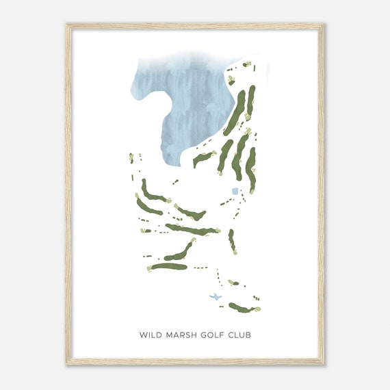 Wild Marsh Golf Club Minnesota Modern Watercolor Map Golfer Gift Golf Wall Art Golf Poster Print Course Layout
