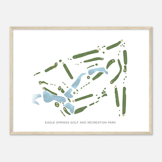 Eagle Springs Golf And Recreation Park Florida Modern Watercolor Map Golfer Gift Golf Wall Art Golf Poster Print Course Layout