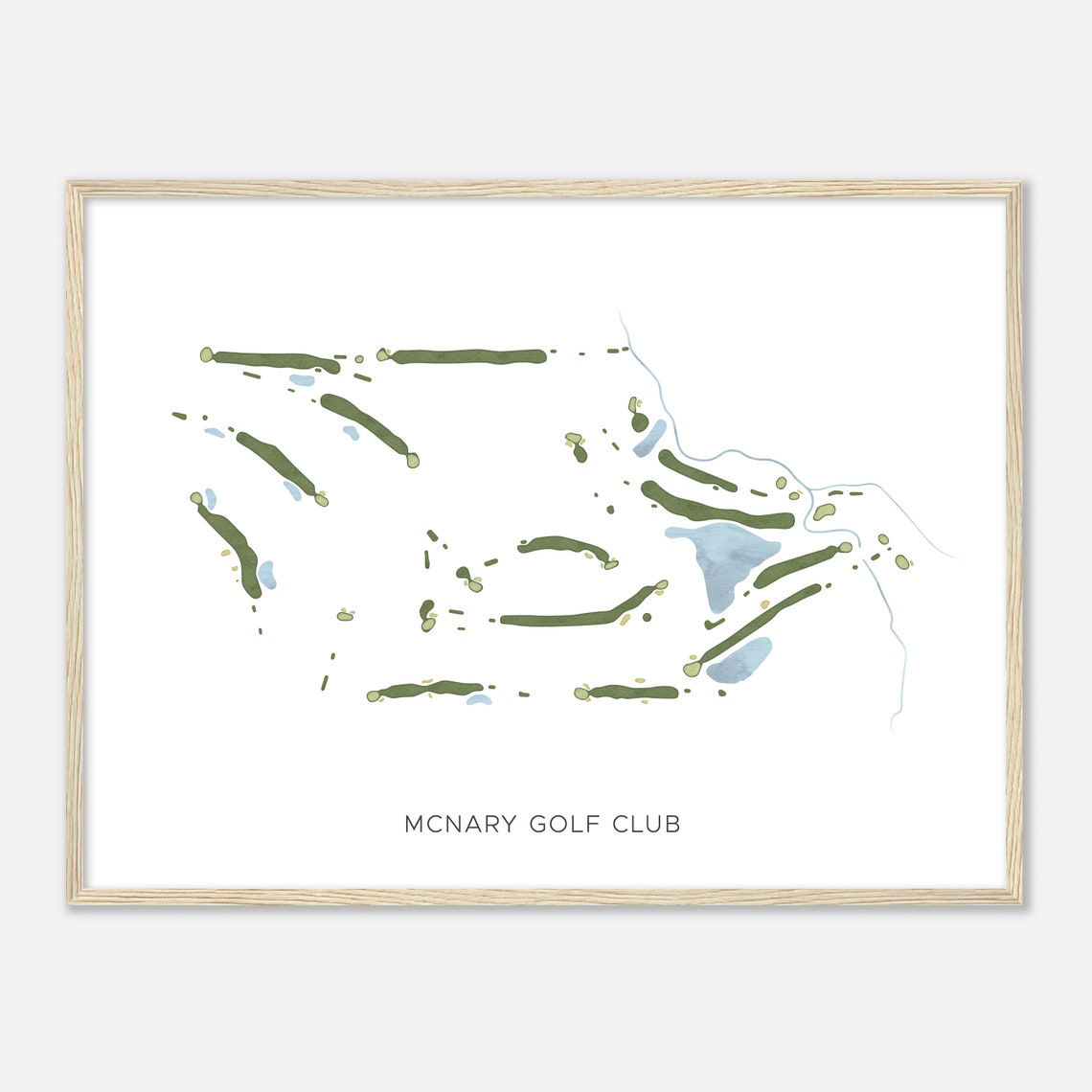 McNary Golf Club Modern Watercolor Course Map Poster Art Gift