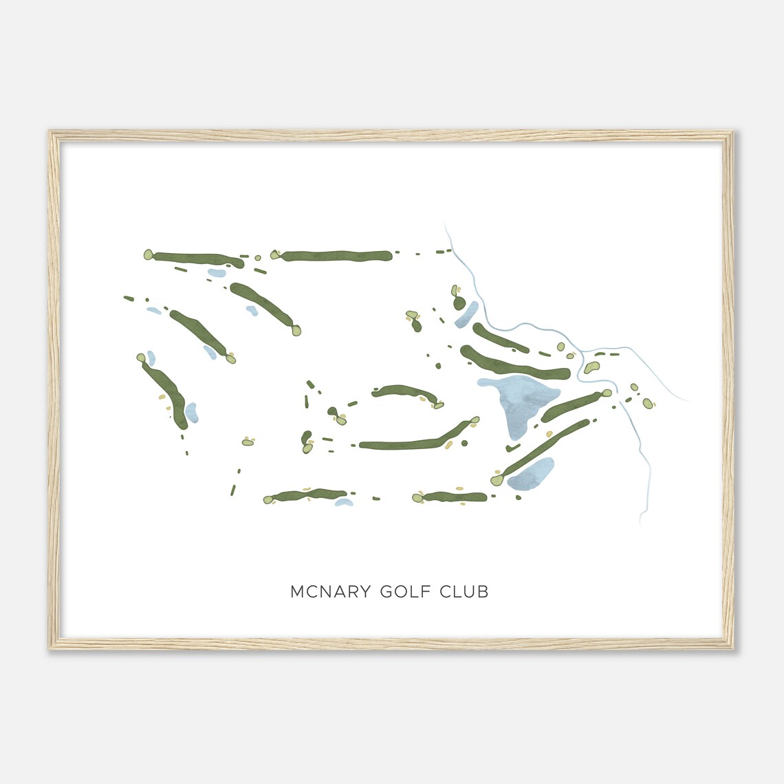 Mcnary Golf Club Oregon Modern Watercolor Map Golfer Gift Golf Wall Art Golf Poster Print Course Layout