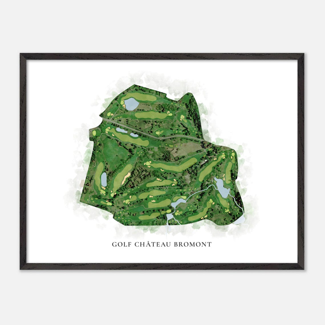 Golf Chateau Bromont Canada Classic Watercolor Map Art Poster - Image 4