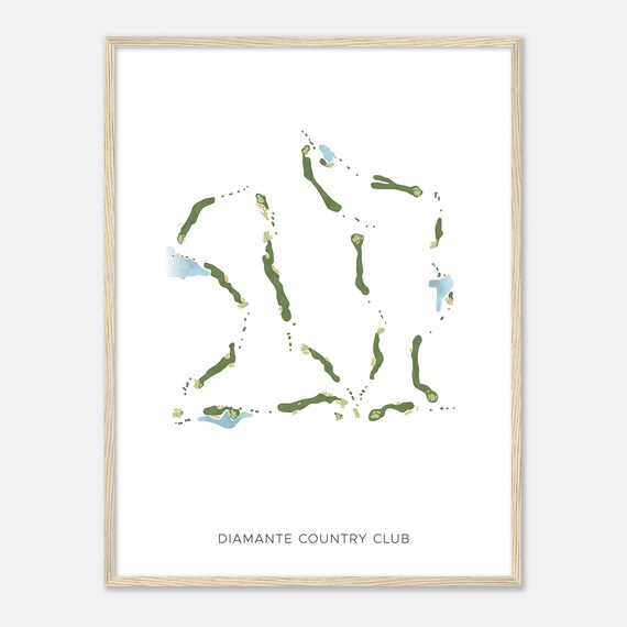 Diamante Country Club Arkansas Modern Watercolor Course Map Poster
