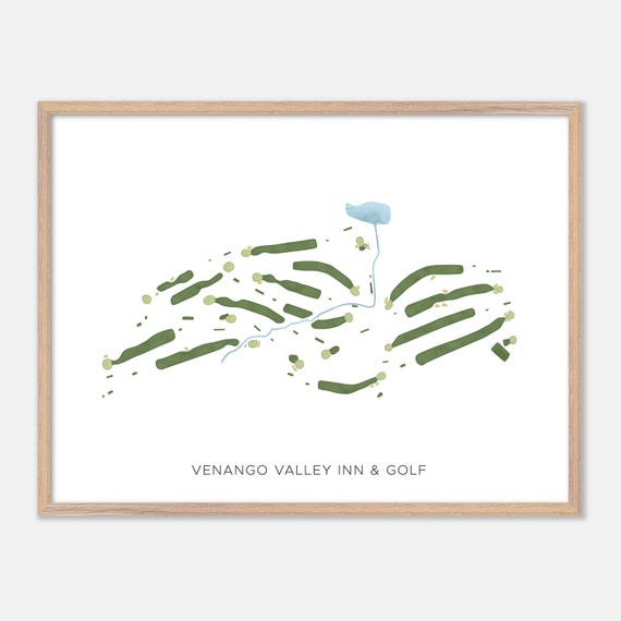 Venango Valley Inn Golf In Venango Pennsylvania Modern Watercolor Map Golfer Gift Golf Wall Art Golf Poster Print