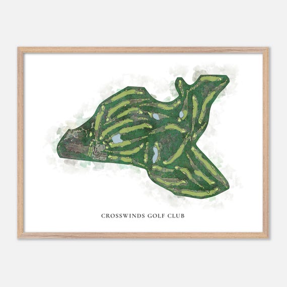 Crosswinds Golf Club In Plymouth Massachusetts Classic Watercolor Map Golfer Gift Golf Wall Art Golf Poster Print Course Layout