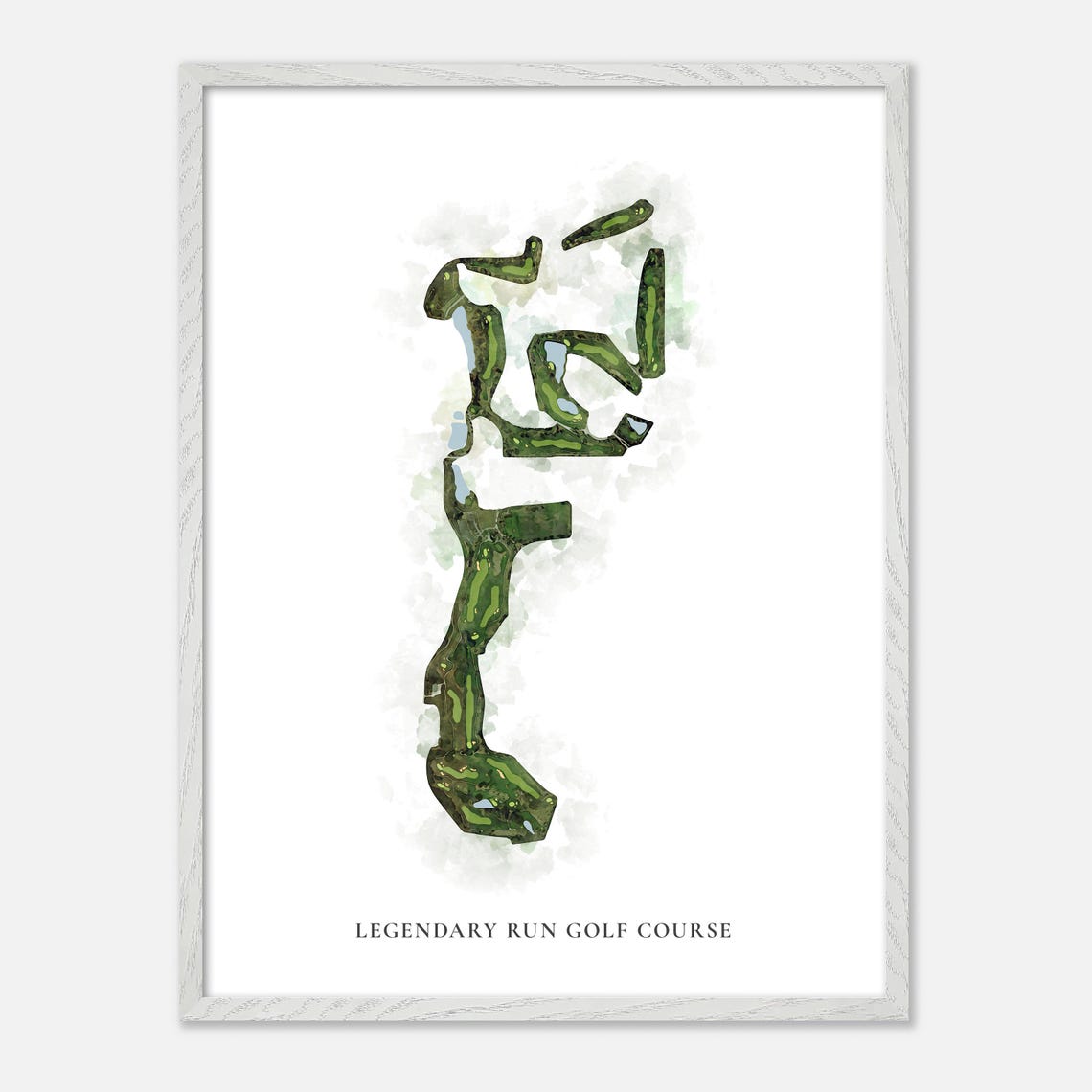 Legendary Run Golf Course Ohio Classic Watercolor Map Wall Art - Image 2