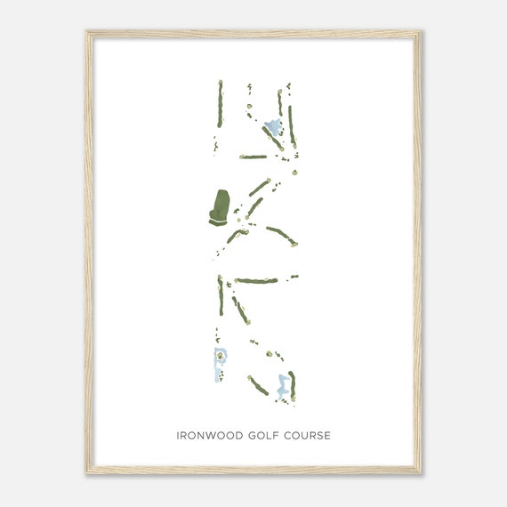 Ironwood Golf Course Illinois Modern Watercolor Map Golfer Gift Golf Wall Art Golf Poster Print Course Layout