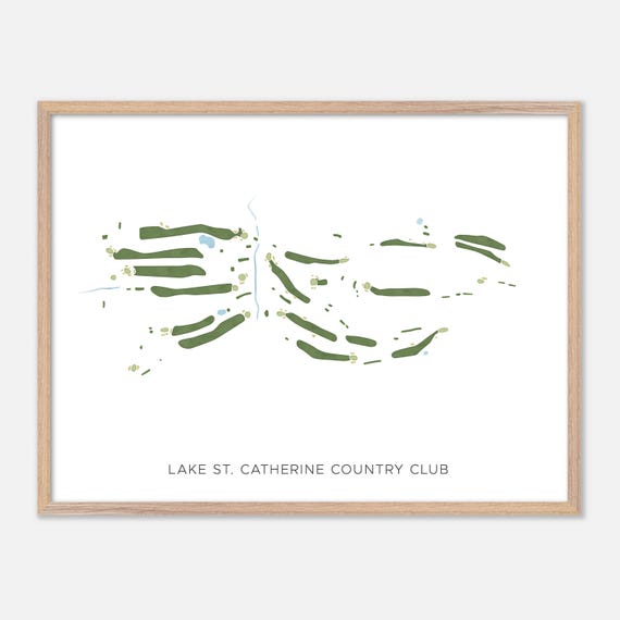 Lake St Catherine Country Club In Poultney Vermont Modern Watercolor Map Golfer Gift Golf Wall Art Golf Poster Print