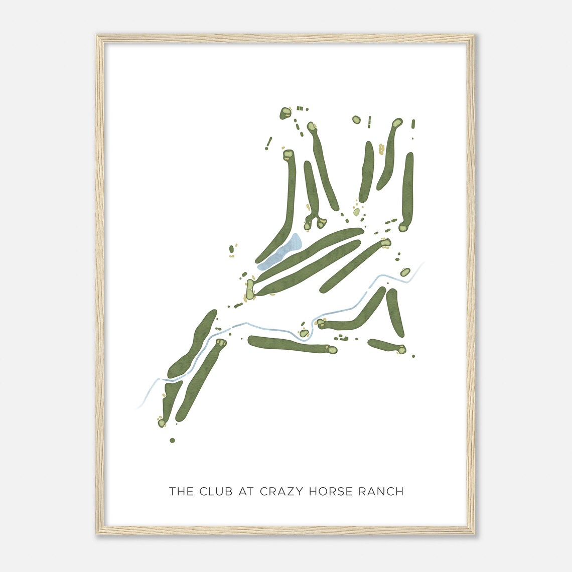 The Club At Crazy Horse Ranch California Modern Watercolor Map Golfer Gift Golf Wall Art Golf Poster Print Course Layout - Image 2