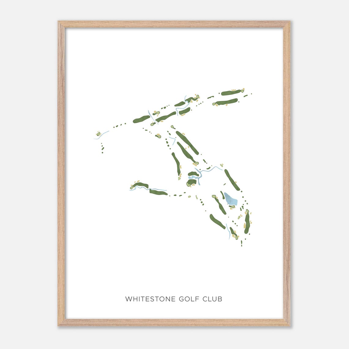 Whitestone Golf Club Fort Worth TX Modern Watercolor Golf Map Poster - Image 2