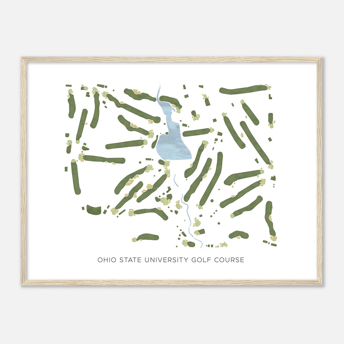 Ohio State University Golf Course Ohio Modern Watercolor Map Golfer Gift Golf Wall Art Golf Poster Print Course Layout - Image 2