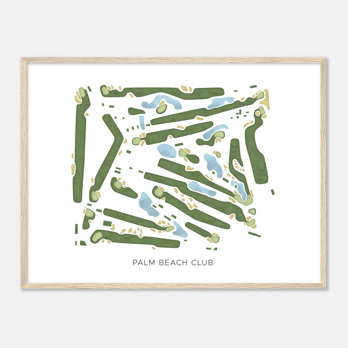 Palm Beach Club Florida Modern Minimalist Watercolor Map Poster - Image 2