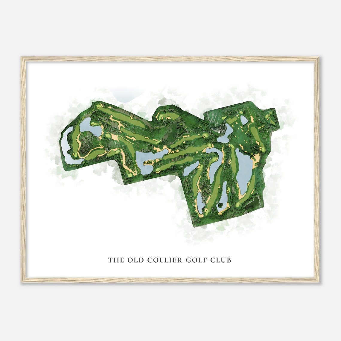 The Old Collier Golf Club Florida Classic Watercolor Golf Map Poster - Image 2