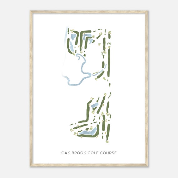 Oak Brook Golf Course Illinois Modern Watercolor Map Golfer Gift Golf Wall Art Golf Poster Print Course Layout