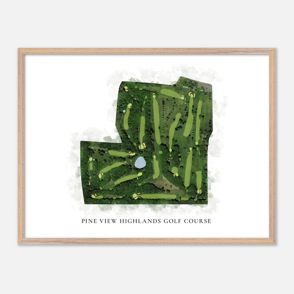 Pine View Highlands Golf Course Watercolor Map Art Poster Gift