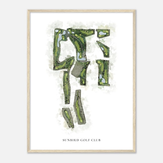 Sunbird Golf Club Arizona Classic Watercolor Map Golfer Gift Golf Wall Art Golf Poster Print Course Layout