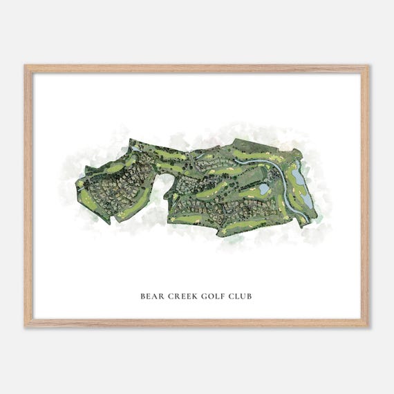 Bear Creek Golf Club In Murrieta California Classic Watercolor Map Golfer Gift Golf Wall Art Golf Poster Print Course Layout