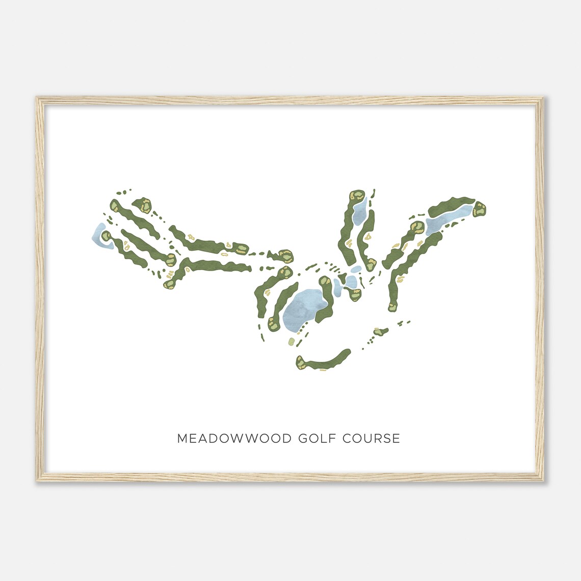 Meadowwood Golf Course Washington Modern Watercolor Map Golfer Gift Golf Wall Art Golf Poster Print Course Layout - Image 2