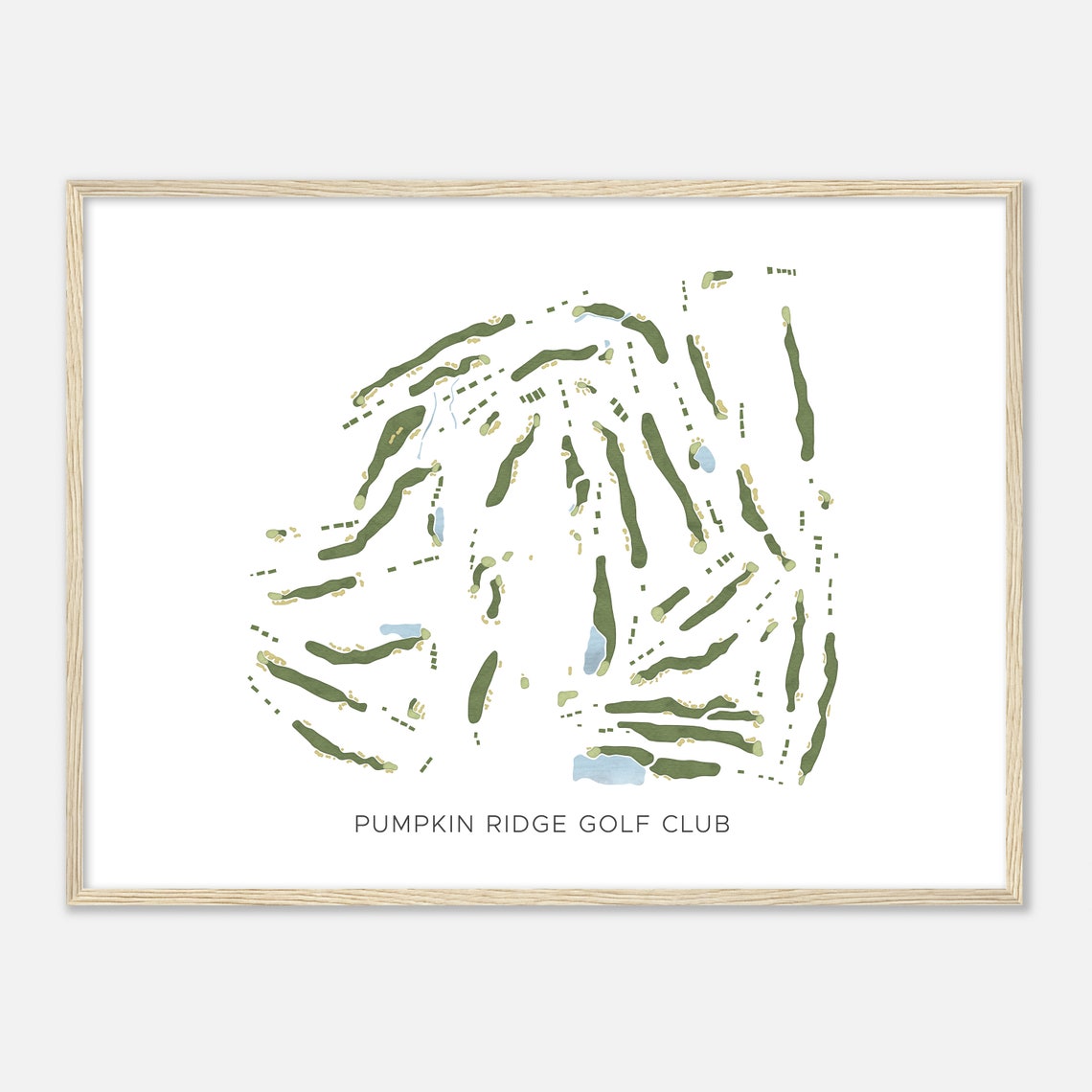 Pumpkin Ridge Golf Club Modern Watercolor Golf Course Map Poster - Image 2