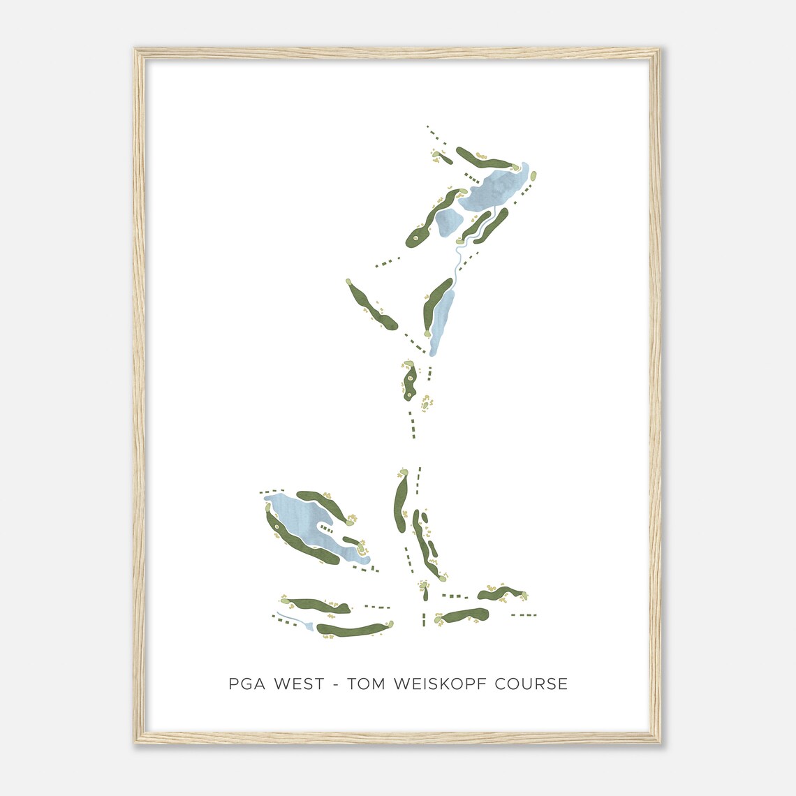 Pga West Tom Weiskopf Course California Modern Watercolor Map Golfer Gift Golf Wall Art Golf Poster Print Course Layout - Image 2