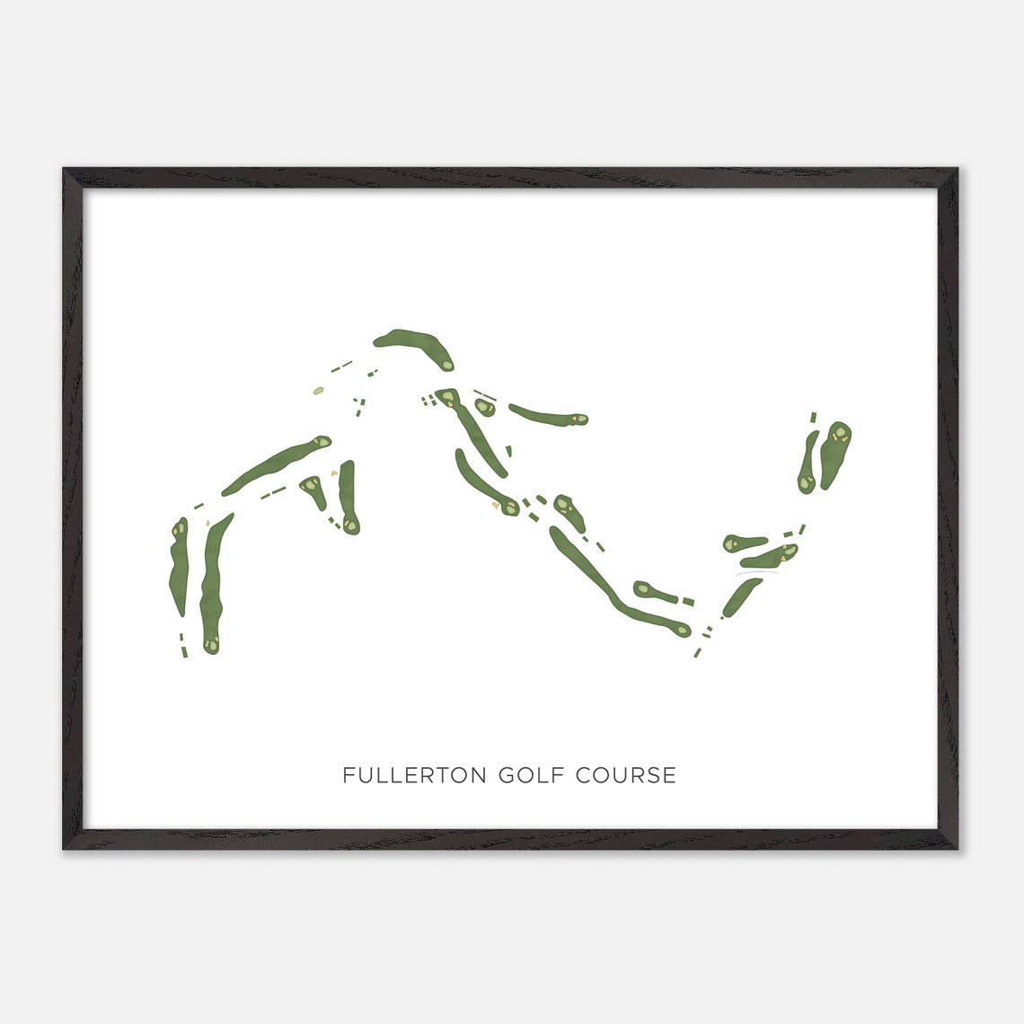 Fullerton Golf Course Modern Minimalist Fairway Map Art Poster - Image 5