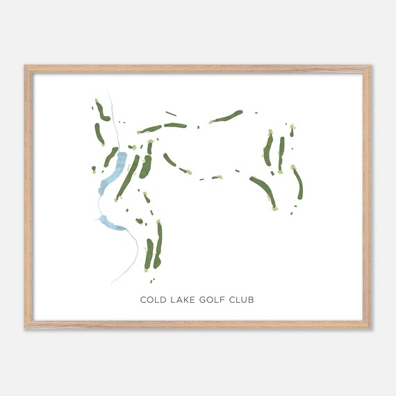 Cold Lake Golf Club Modern Watercolor Golf Course Map Poster