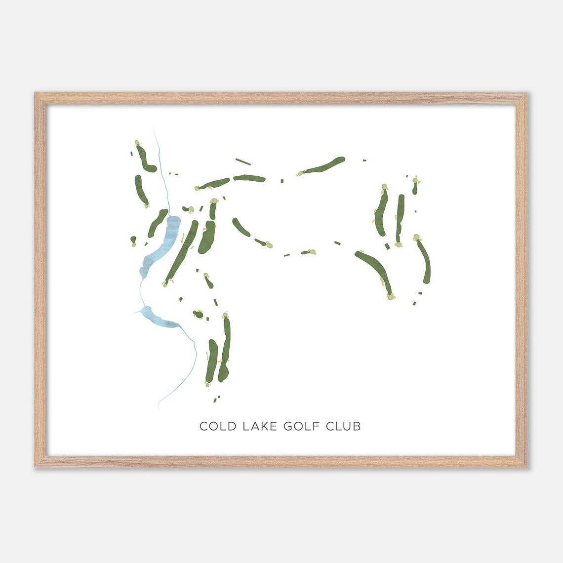 Cold Lake Golf Club Modern Watercolor Golf Course Map Poster
