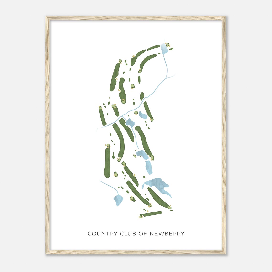 Country Club of Newberry Minimalist Watercolor Golf Map Poster