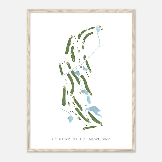 Country Club Of Newberry South Carolina Modern Watercolor Map Golfer Gift Golf Wall Art Golf Poster Print Course Layout