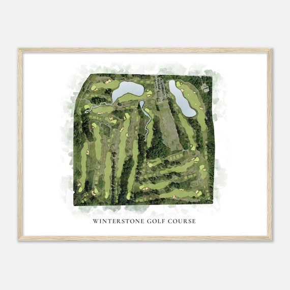 Winterstone Golf Course Missouri Classic Watercolor Map Golfer Gift Golf Wall Art Golf Poster Print Course Layout