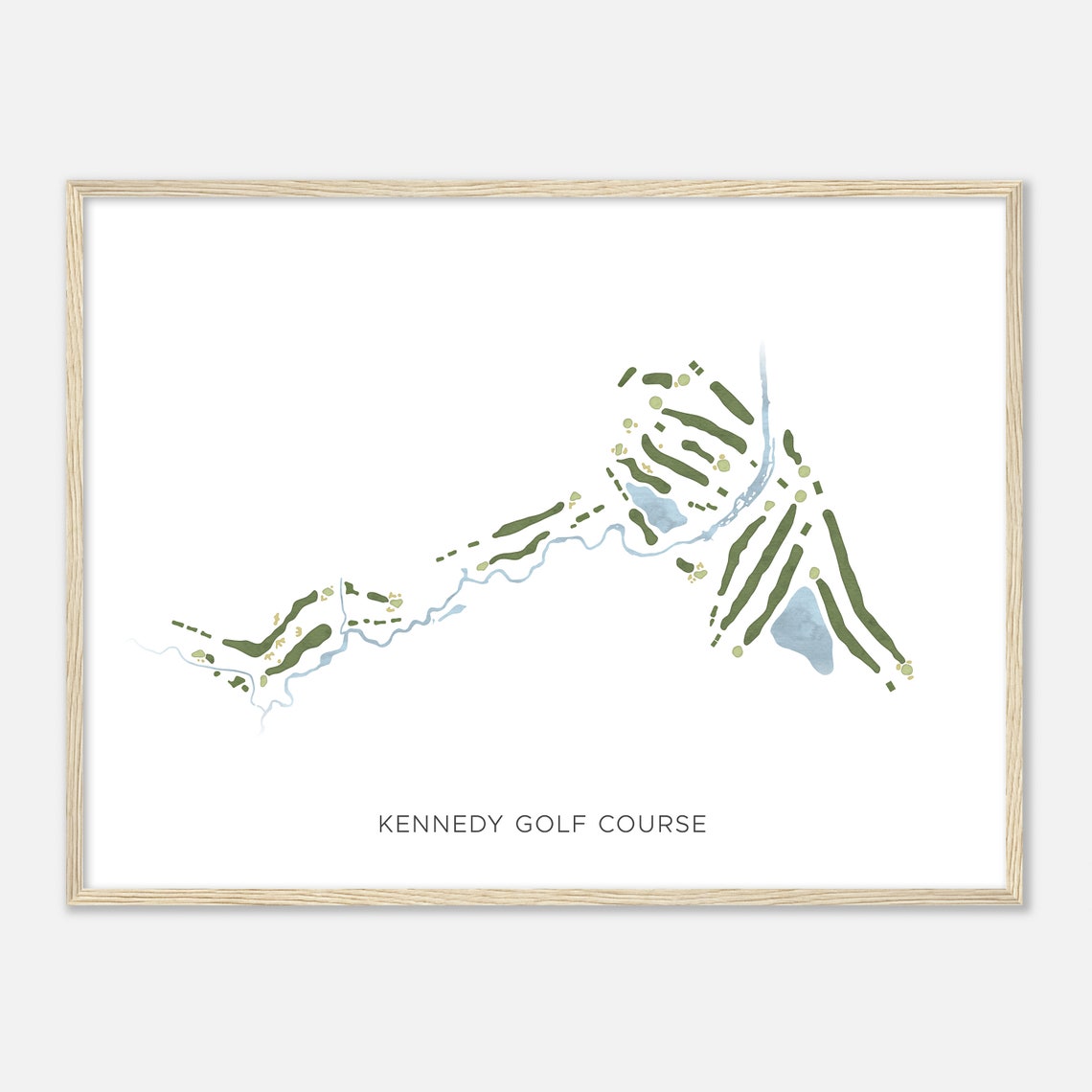 Kennedy Golf Course Colorado Modern Watercolor Golf Map Print - Image 2