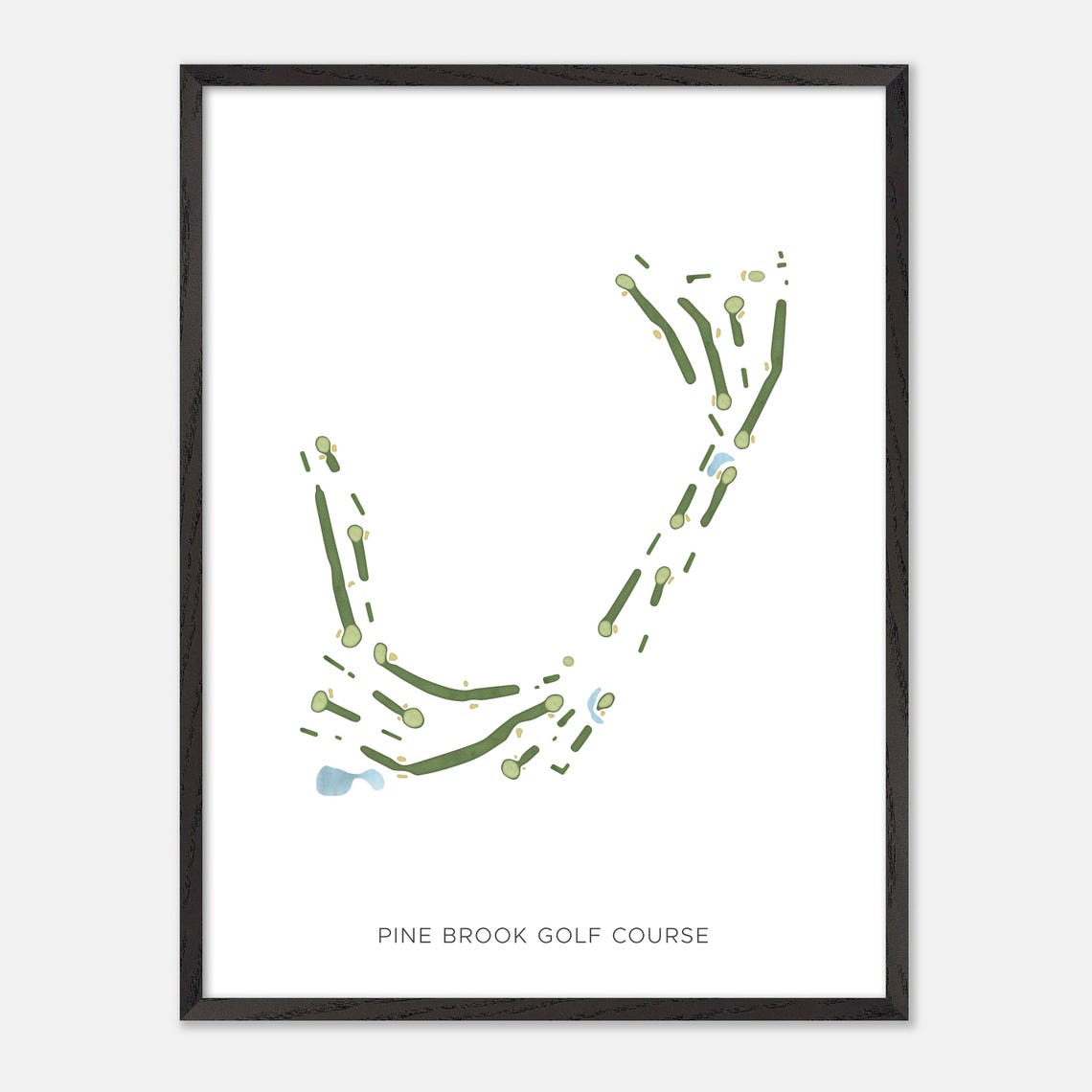 Pine Brook Golf Course Modern Minimalist Watercolor Map Poster - Image 3
