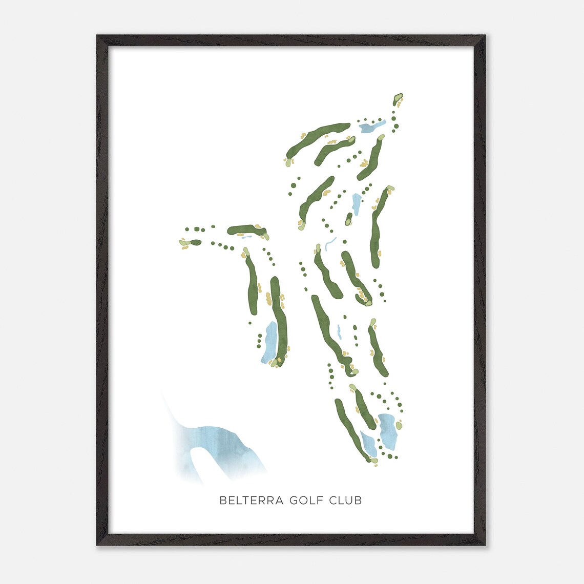 Belterra Golf Club Florence Indiana Modern Watercolor Map Poster - Image 3