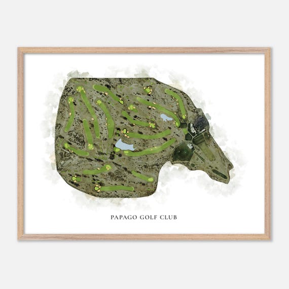 Papago Golf Club In Phoenix Arizona Classic Watercolor Map Golfer Gift Golf Wall Art Golf Poster Print Course Layout